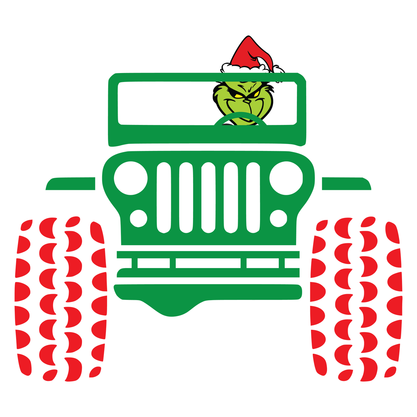 Jeep Grinch Wearing Hat