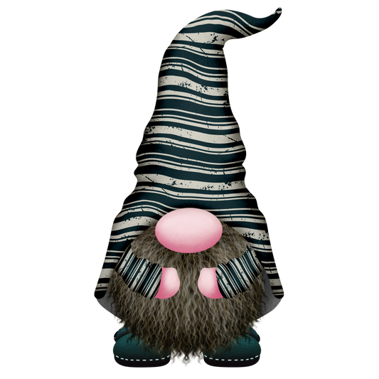 Gnome with Black/White Striped Hat