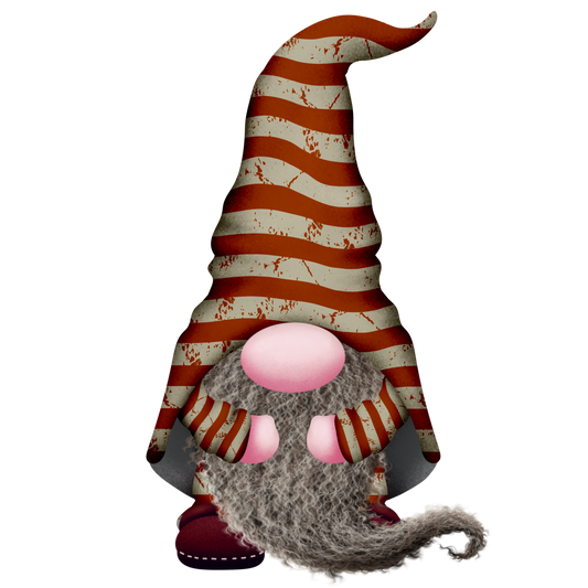 Gnome with Red/White Striped Hat